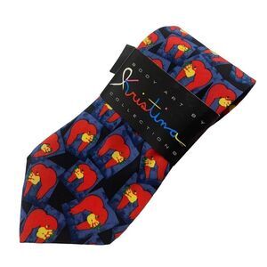 Body Art Kiss My A.. Tie Mens Necktie Silk Kristina Collection Red Blue Yellow